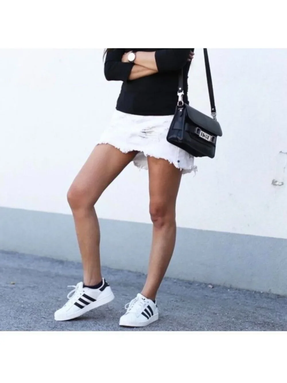 Adidas Superstar Shoes - White and Black Leather Unisex M6/W7